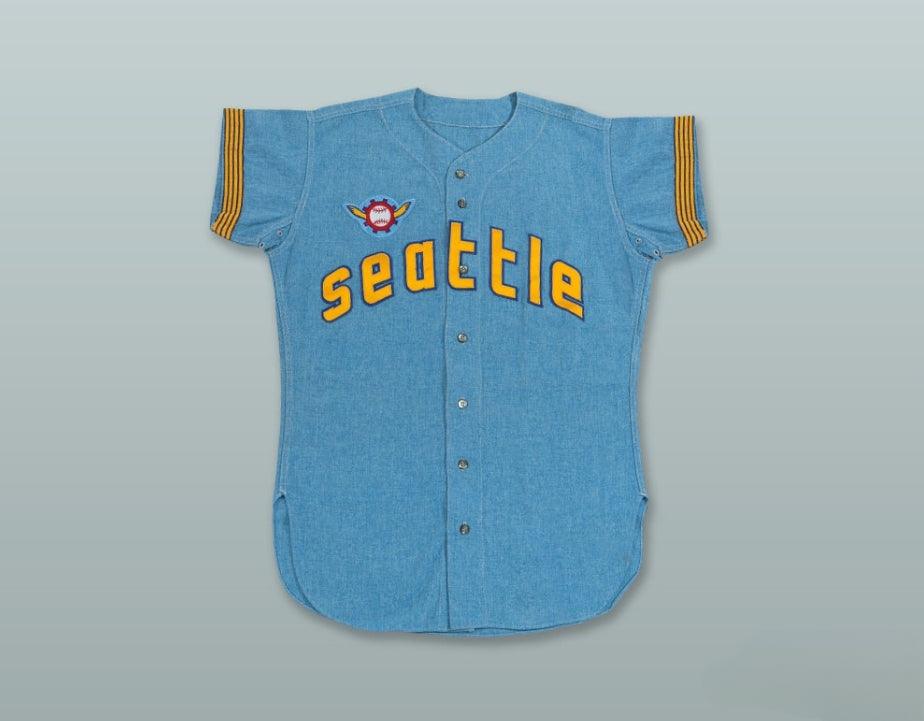 Personalizado Cualquier Nombre Número RON PLAZA 7 PILOTS CAMISETA DE BÉISBOL AZUL CLARO Costuras Superiores Tallas S-6XL