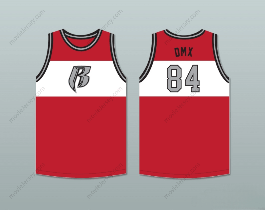 CAMISETA DE BALONCESTO ROJA DMX 84 ROUGH RYDERS, CON NOMBRE Y NÚMERO PERSONALIZABLES, COSTURA DOBLE, TALLAS S-6XL