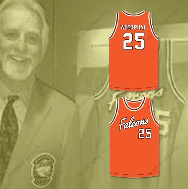 PERSONALIZA Cualquier Nombre Número PAUL WESTPHAL 25 AVIATION HIGH SCHOOL FALCONS JERSEY DE BALONCESTO NARANJA Top Cosido S-6XL