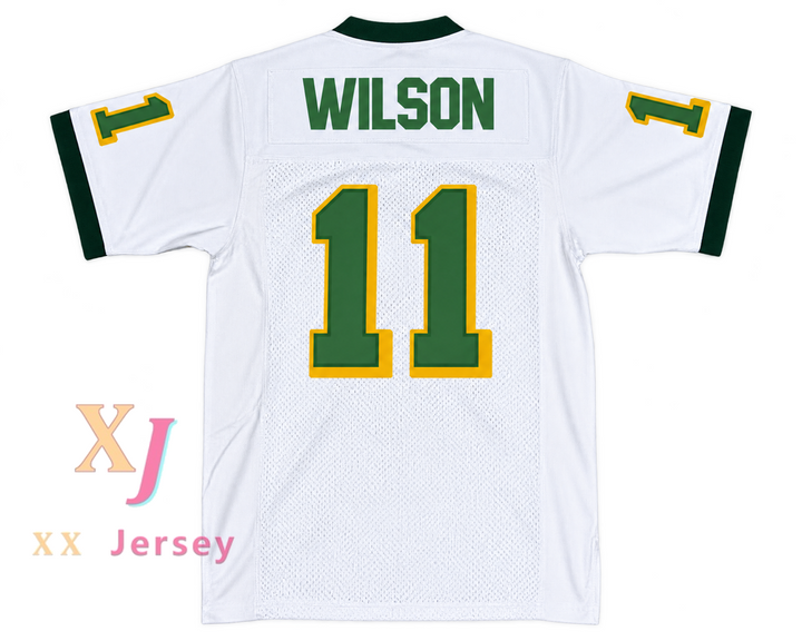 Custom Russell Wilson 11 Collegiate School Cougars White Football Jersey