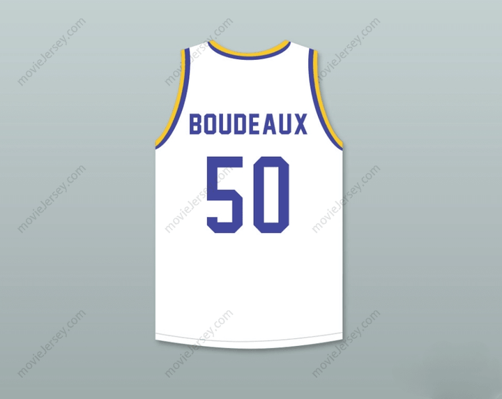 PERSONALIZA Cualquier Nombre Número SHAQ NEON BOUDEAUX 50 CAMISETA DE BALONCESTO BLANCA CON PARCHE DE BLUE CHIPS Costura Superior S-6XL