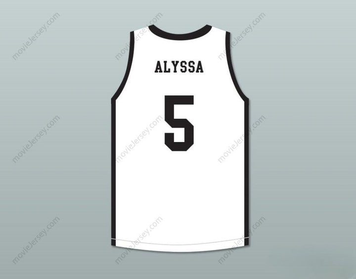 PERSONALIZA CUALQUIER Nombre Número ALYSSA 5 MAMBA BALLERS BLANCO CAMISETA DE BALONCESTO Cosida Tallas S-6XL