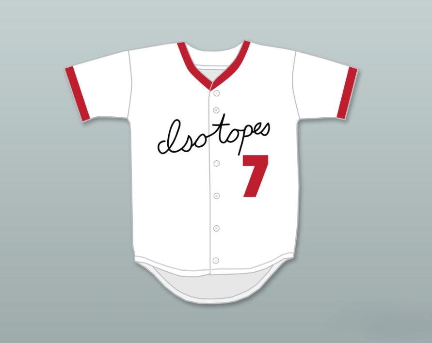 Camiseta de béisbol con botones ISOTOPES 7 BUCK MITCHELL, número y nombre personalizados, costura superior, tallas S-6XL