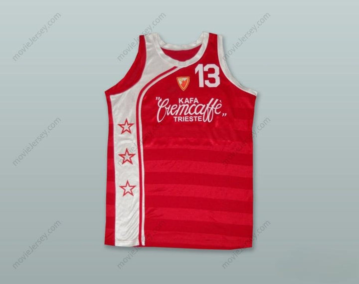 PERSONALIZA CUALQUIER Nombre Número ESTRELLA ROJA DE BELGRADO SERBIA YUGOSLAVIA 13 CAMISETA DE BALONCESTO ROJA Superior Cosida S-6XL