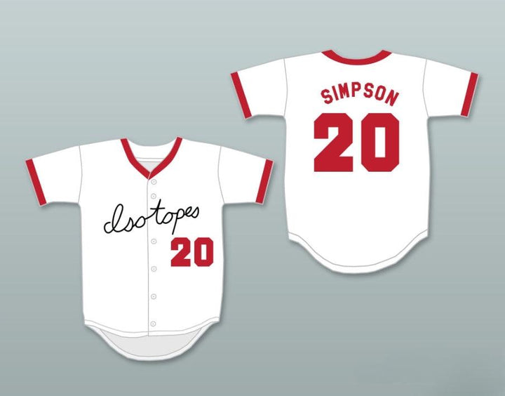 Camiseta de béisbol HOMER SIMPSON 20 ISOTOPES con número y nombre personalizados, tallas S-6XL