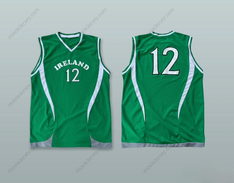 PERSONALIZADA Cualquier Nombre Número SELECCIÓN NACIONAL IRLANDA 12 CAMISETA DE BALONCESTO VERDE Top Cosido S-6XL
