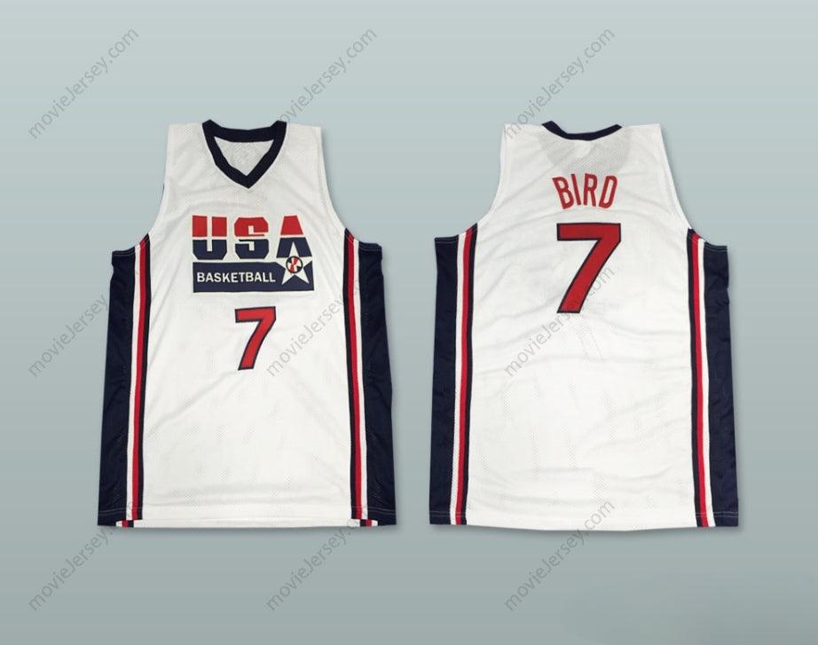 CUSTOM ANY Name Number LARRY BIRD 7 USA HOME BASKETBALL JERSEY Top Stitched S-6XL