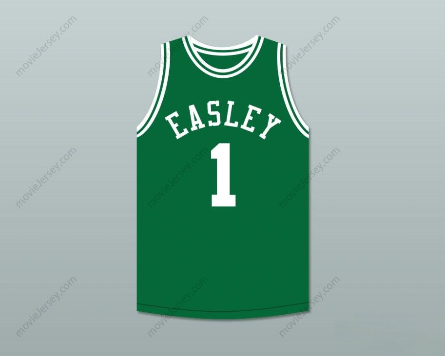 PERSONALIZA CUALQUIER Nombre Número LARRY BIRD 1 EASLEY HIGH SCHOOL JERSEY DE BALONCESTO VERDE LA LEYENDA DEL JOVEN LARRY BIRD OBRA DE TEATRO Costura Superior S-6XL
