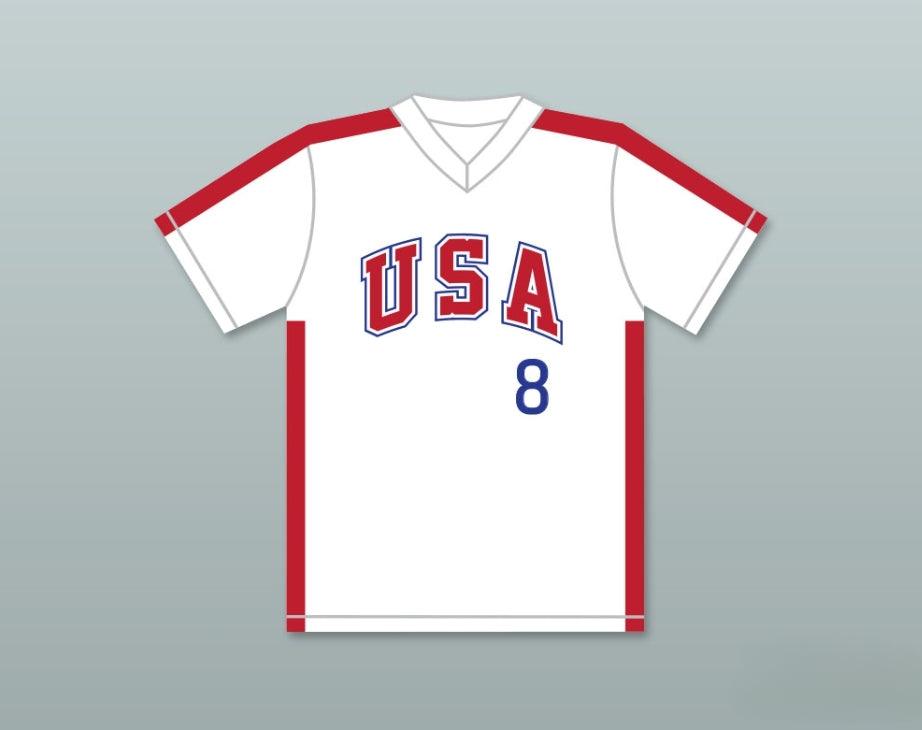Camiseta de béisbol blanca con el número y nombre personalizados BILL SWIFT 8 del EQUIPO DE USA 1984, con costuras, tallas S-6XL