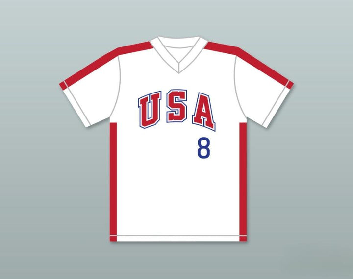 Camiseta de béisbol blanca con el número y nombre personalizados BILL SWIFT 8 del EQUIPO DE USA 1984, con costuras, tallas S-6XL