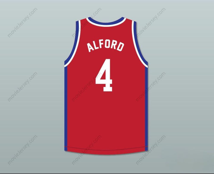 PERSONALIZA CUALQUIER Nombre Número STEVE ALFORD 4 CAMISETA DE BALONCESTO ROJA DE LARRY'S GAME 1988 EVENTO BENÉFICO Costuras Superiores S-6XL