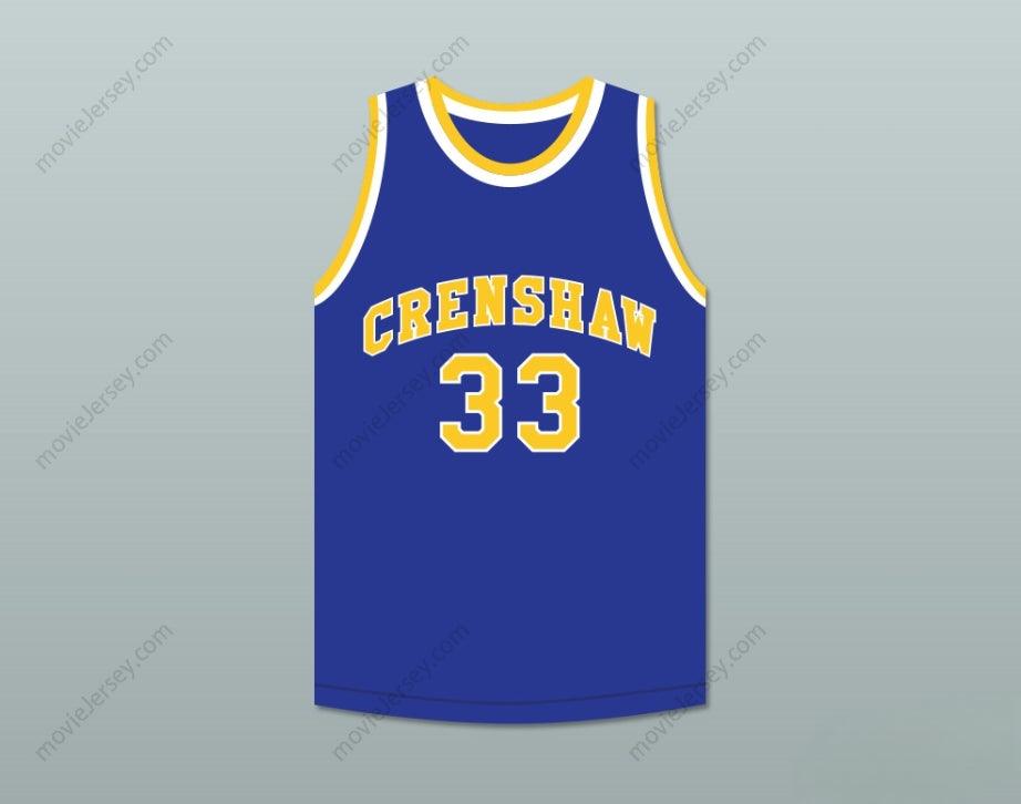 PERSONALIZA Cualquier Nombre Número NIPSEY HUSSLE 33 CRENSHAW HIGH SCHOOL Camiseta de Baloncesto Azul Cosida Tallas S-6XL