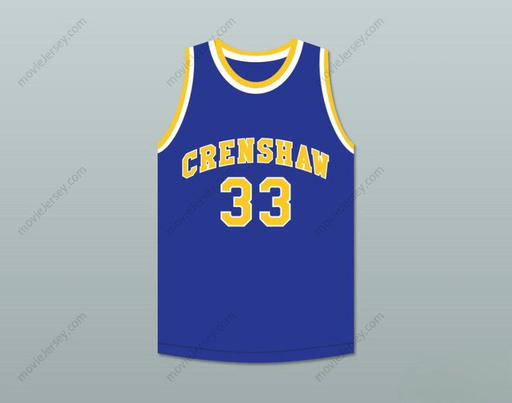 PERSONALIZA Cualquier Nombre Número NIPSEY HUSSLE 33 CRENSHAW HIGH SCHOOL Camiseta de Baloncesto Azul Cosida Tallas S-6XL