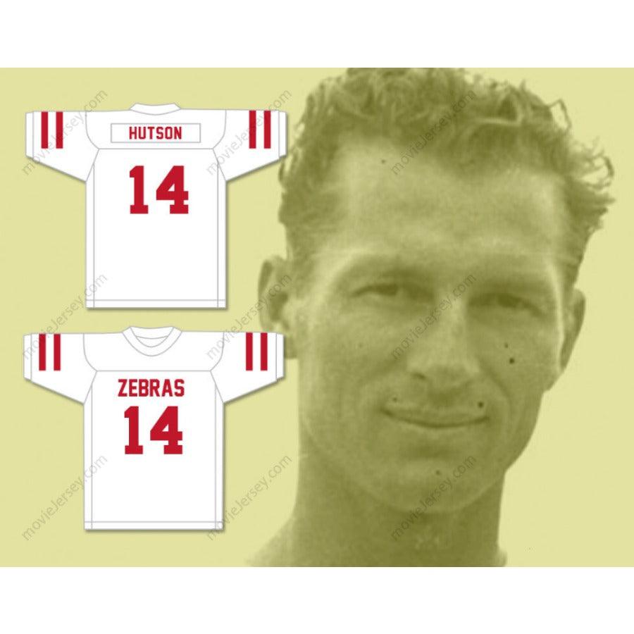 PERSONALIZA CUALQUIER Nombre Número DON HUTSON 14 PINE BLUFF ZEBRAS CAMISETA FÚTBOL ROJA Costura Superior S-6XL