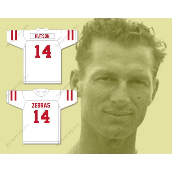 PERSONALIZA CUALQUIER Nombre Número DON HUTSON 14 PINE BLUFF ZEBRAS CAMISETA FÚTBOL ROJA Costura Superior S-6XL