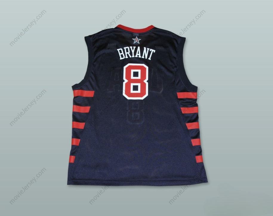 PERSONALIZA Cualquier Nombre Número BRYANT 8 EQUIPO EE. UU. AZUL OSCURO CAMISETA DE BALONCESTO Cosido S-6XL