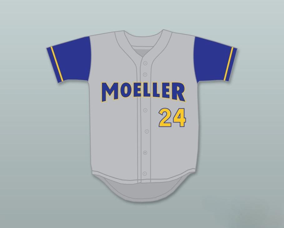 Camiseta de béisbol gris KEN GRIFFEY JR 24 ARZOBISPO CRUSADERS de instituto, personalizada con cualquier nombre y número, 6 costuras superiores, tallas S-6XL