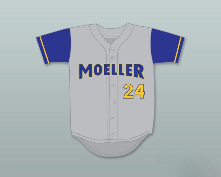 Camiseta de béisbol gris KEN GRIFFEY JR 24 ARZOBISPO CRUSADERS de instituto, personalizada con cualquier nombre y número, 6 costuras superiores, tallas S-6XL