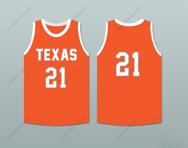 PERSONALIZA CUALQUIER Nombre Número JUGADOR 21 TEXAS D1 AMBASSADORS CAMISETA DE BALONCESTO NARANJA 2 Costuras Superior S-6XL