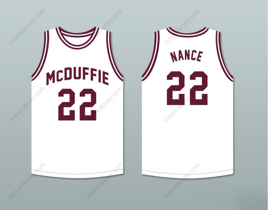 CUSTOM ANY Name Number LARRY NANCE 22 MCDUFFIE HIGH SCHOOL FIGHTING SCOTS WHITE BASKETBALL JERSEY Top Stitched S-6XL