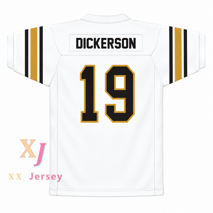 PERSONALIZADO CUALQUIER Nombre Número Eric Dickerson 19 Sealy High School Tigers Blanco Negro Camiseta de Fútbol Cosida S-6XL