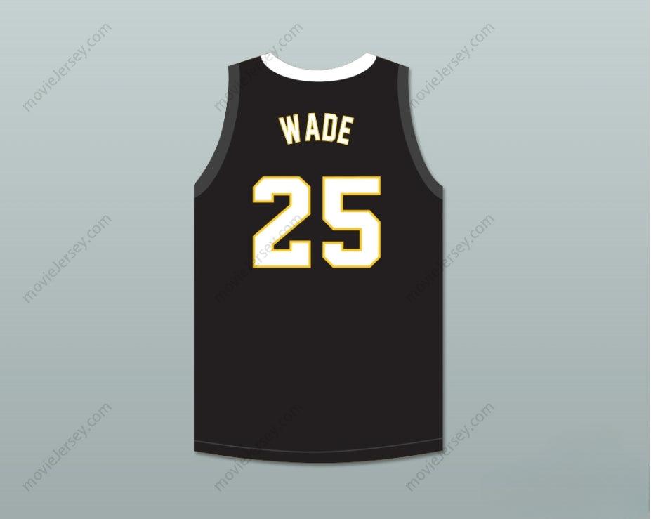 PERSONALIZADO CUALQUIER Nombre Número DWYANE WADE 25 HAROLD L. RICHARDS HIGH SCHOOL BULLDOGS CAMISETA DE BALONCESTO NEGRA 6 Bordado Superior S-6XL