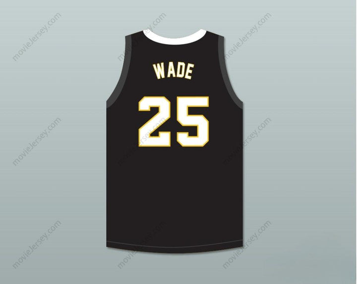 PERSONALIZADO CUALQUIER Nombre Número DWYANE WADE 25 HAROLD L. RICHARDS HIGH SCHOOL BULLDOGS CAMISETA DE BALONCESTO NEGRA 6 Bordado Superior S-6XL