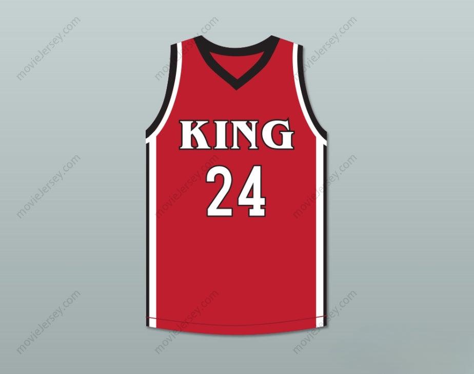 PERSONALIZA CUALQUIER Nombre Número KAWHI LEONARD 24 MARTIN LUTHER KING HIGH SCHOOL CAMISETA ROJA DE BALONCESTO 4 Costuras Superiores S-6XL