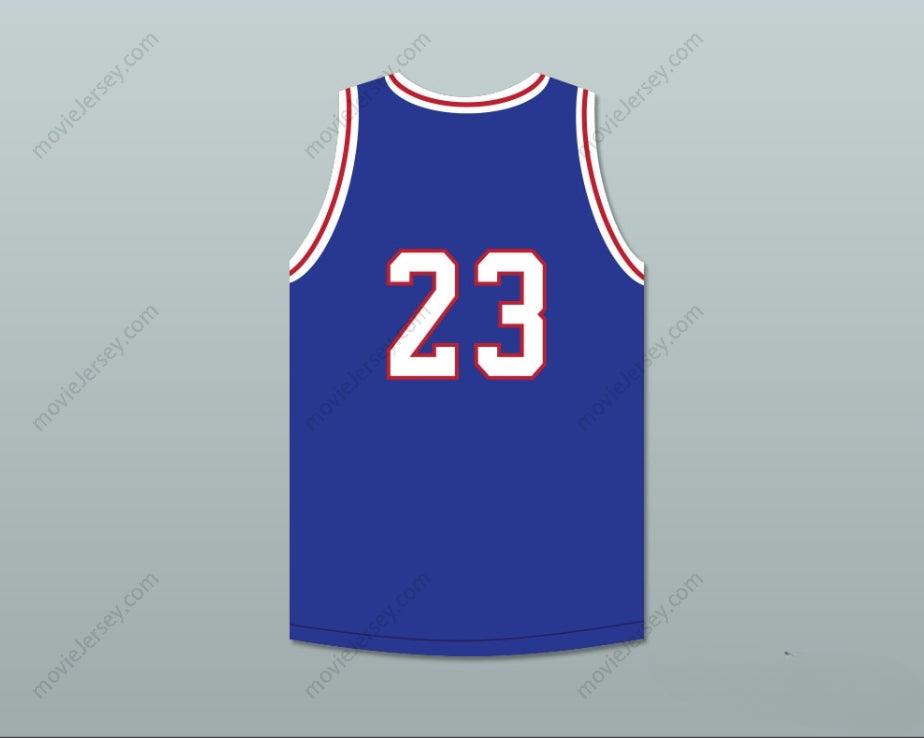 PERSONALIZADO Cualquier Nombre Número NOAH GREGGORY 23 WILL FOSTER HIGH SCHOOL PATRIOTS AZUL CAMISETA DE BALONCESTO LAS ZAPATILLAS ROJAS Costuras Superiores S-6XL