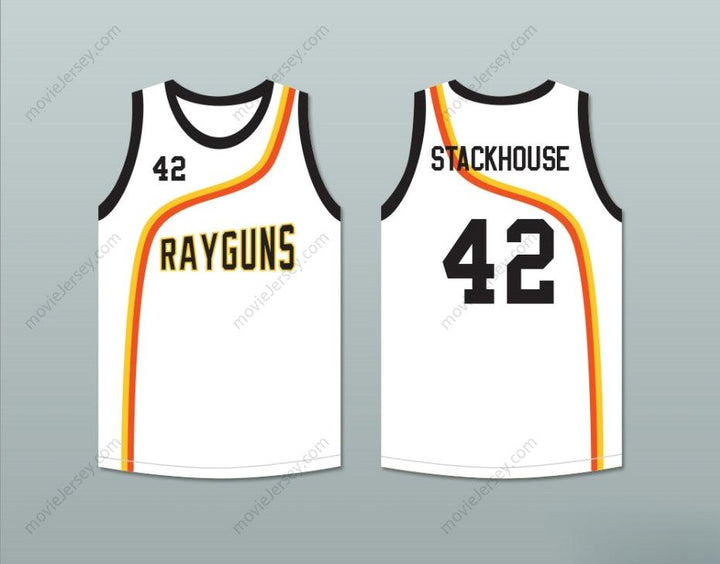 CUSTOM ANY Name Number JERRY STACKHOUSE 42 ROSWELL RAYGUNS WHITE BASKETBALL JERSEY Top Stitched S-6XL