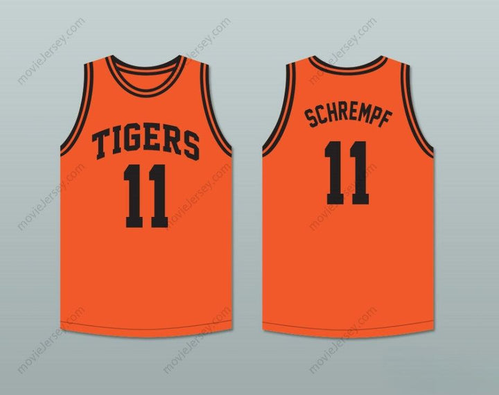 PERSONALIZA Cualquier Nombre Número DETLEF SCHREMPF 11 CAMISETA DE BALONCESTO NARANJA DE LOS HIGH SCHOOL TIGERS 2 Costuras Dobles S-6XL