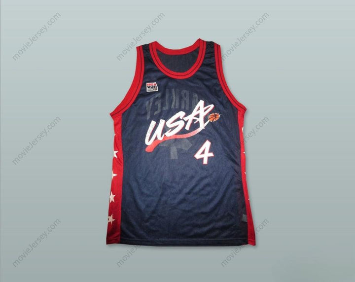 PERSONALIZADA CUALQUIER Nombre Número 1996 CHARLES BARKLEY 4 Camiseta de Baloncesto Equipo USA Visitante Cosida Tallas S-6XL
