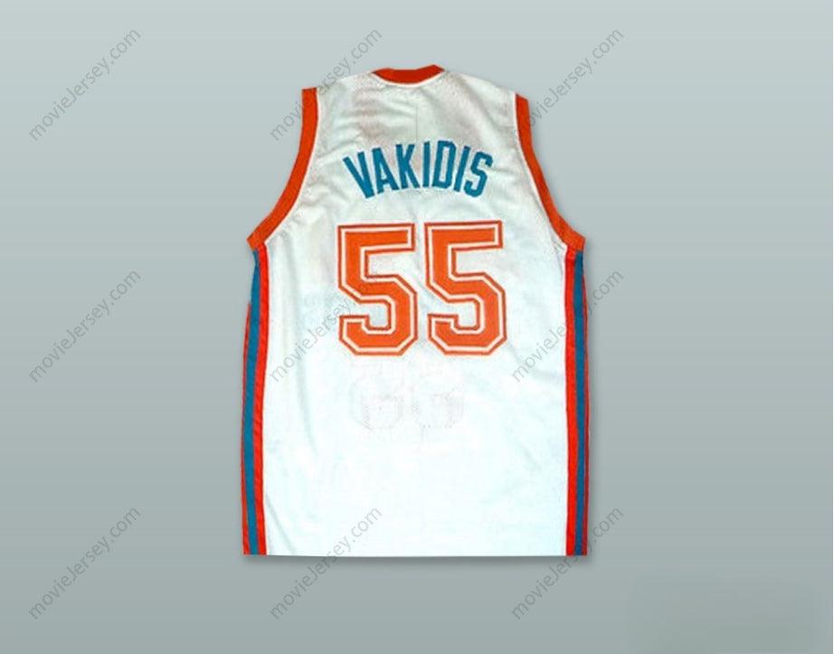 PERSONALIZAR Cualquier Nombre Número VAKIDIS 55 FLINT TROPICS CAMISETA DE BALONCESTO BLANCA SEMIPROFESIONAL Cosida S-6XL