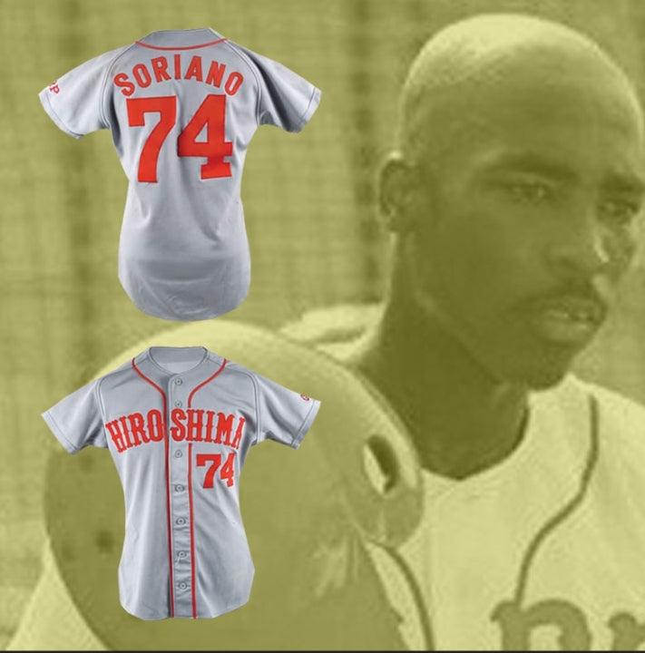 Personalizado cualquier nombre y número ALFONSO SORIANO 74 HIROSHIMA CARP CAMISETA DE BÉISBOL Cosido superior S-6XL