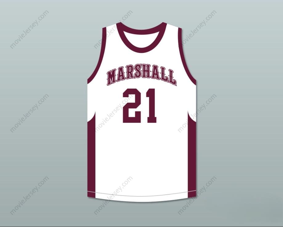 PERSONALIZA Cualquier Nombre Número PATRICK BEVERLEY 21 JOHN MARSHALL METROPOLITAN HIGH SCHOOL COMMANDOS Camiseta Blanca de Baloncesto Cosida S-6XL