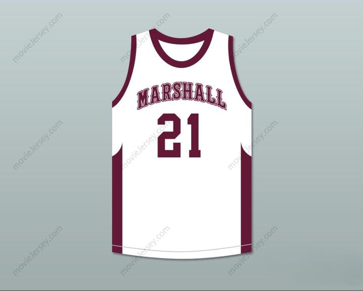 PERSONALIZA Cualquier Nombre Número PATRICK BEVERLEY 21 JOHN MARSHALL METROPOLITAN HIGH SCHOOL COMMANDOS Camiseta Blanca de Baloncesto Cosida S-6XL