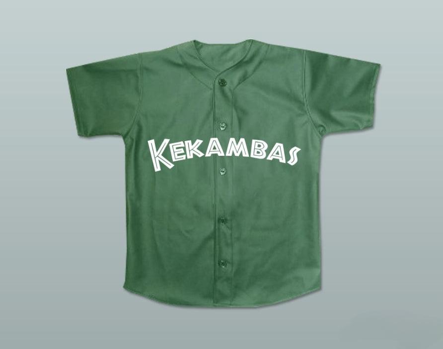 Camiseta de béisbol personalizada con cualquier nombre y número ANDRE 7 KEKAMBAS HARDBALL VERDE OSCURO con costura superior S-6XL