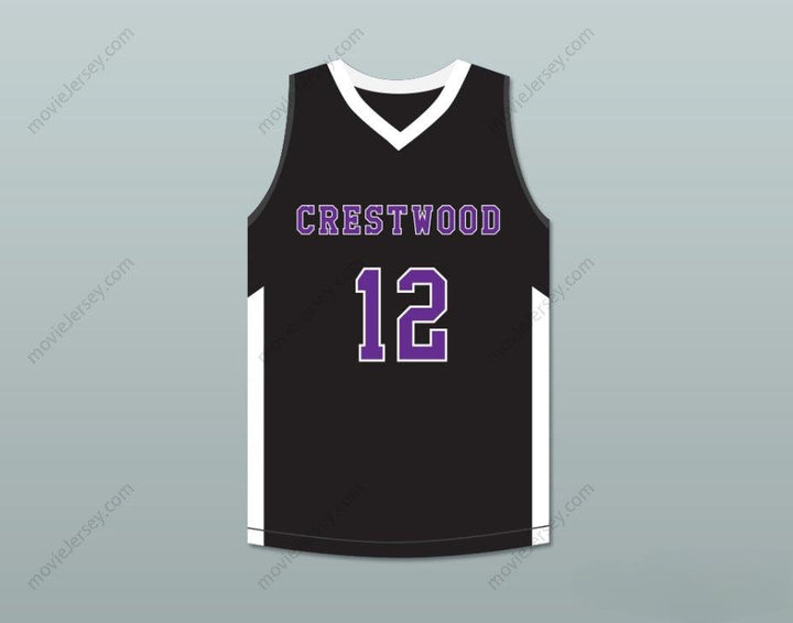 PERSONALIZA Cualquier Nombre Número JA MORANT 12 CRESTWOOD HIGH SCHOOL KNIGHTS CAMISETA DE BALONCESTO NEGRA 3 Cosida a Mano S-6XL