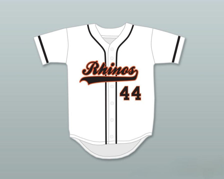 Camiseta de béisbol con el nombre y número personalizados GARCIA 44 RHINOS con costura superior KEY & PEELE SLAP ASS S-6XL
