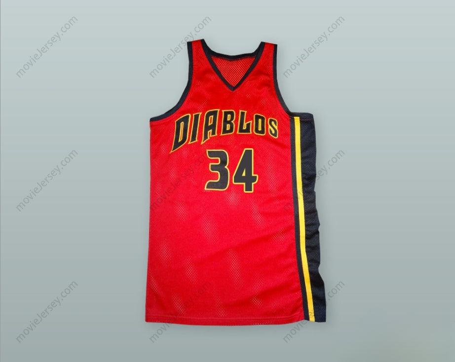 PERSONALIZA Cualquier Nombre Número ELLIOT RICHARDS 34 DIABLOS CAMISETA BALONCESTO CON BRILLANTES Parte Superior Cosida S-6XL