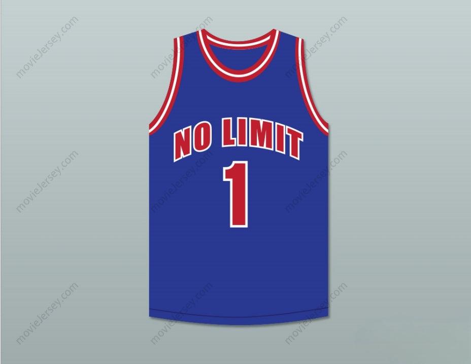 CAMISETA DE BALONCESTO AZUL MASTER P 1 NO LIMIT PERSONALIZADA CON CUALQUIER NOMBRE Y NÚMERO, Cosida, Tallas S-6XL