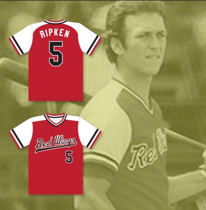 Camiseta de béisbol de local CAL RIPKEN JR. 5 de los RED WINGS, personalizada con cualquier nombre y número, cosida, tallas S-6XL