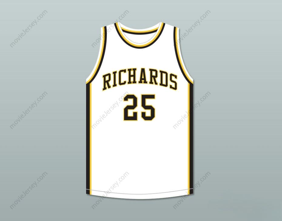 PERSONALIZADA cualquier nombre número DWYANE WADE 25 HAROLD L. RICHARDS HIGH SCHOOL BULLDOGS CAMISETA DE BALONCESTO BLANCA 3 Top Cosido S-6XL