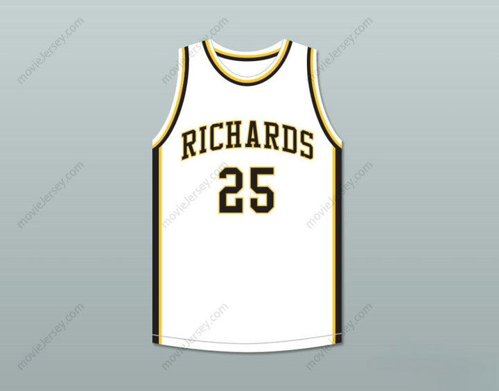 PERSONALIZADA cualquier nombre número DWYANE WADE 25 HAROLD L. RICHARDS HIGH SCHOOL BULLDOGS CAMISETA DE BALONCESTO BLANCA 3 Top Cosido S-6XL