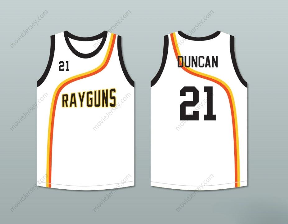 CUSTOM ANY Name Number TIM DUNCAN 21 ROSWELL RAYGUNS WHITE BASKETBALL JERSEY Top Stitched S-6XL