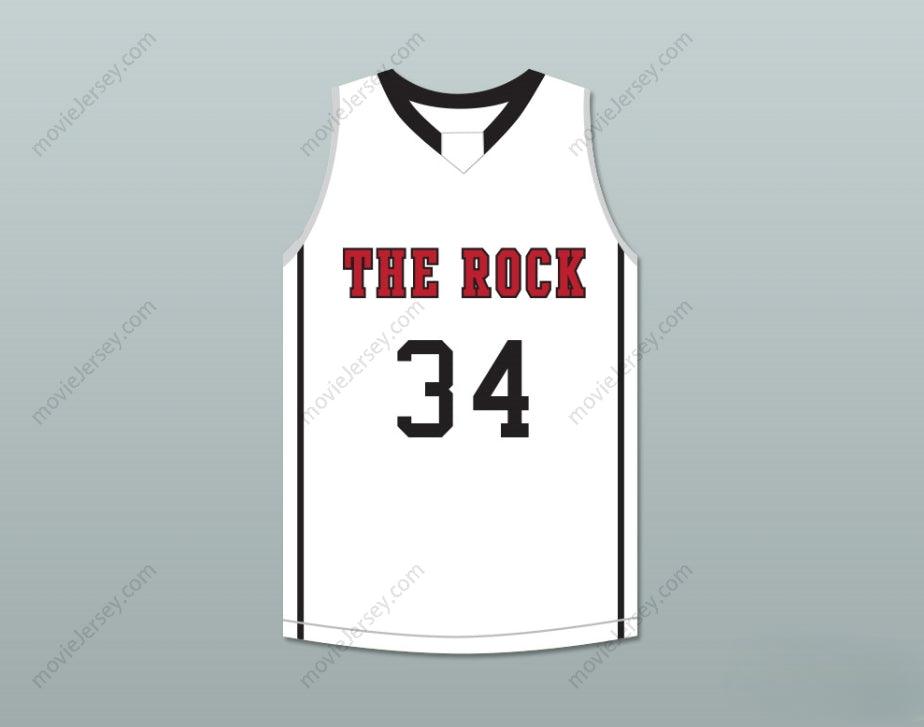 PERSONALIZA CUALQUIER Nombre Número JOEL EMBIID 34 THE ROCK HIGH SCHOOL CAMISETA DE BALONCESTO BLANCA 2 Top Cosida S-6XL