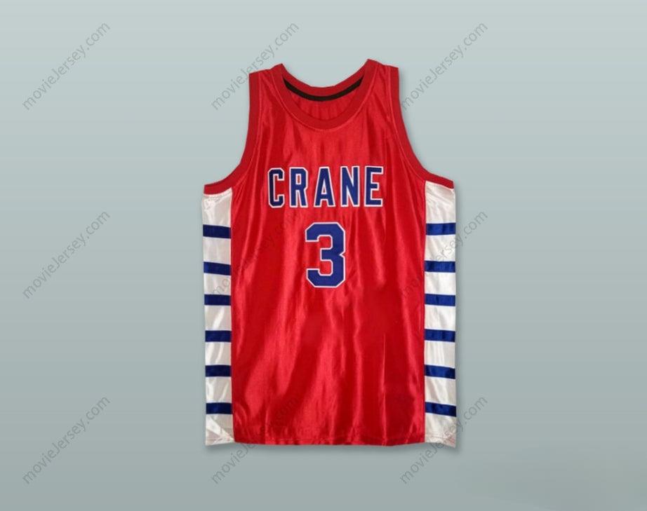 PERSONALIZADA CUALQUIER Nombre Número WILL BYNUM 3 CRANE HIGH SCHOOL COUGARS Camiseta Roja Baloncesto Cosida S-6XL