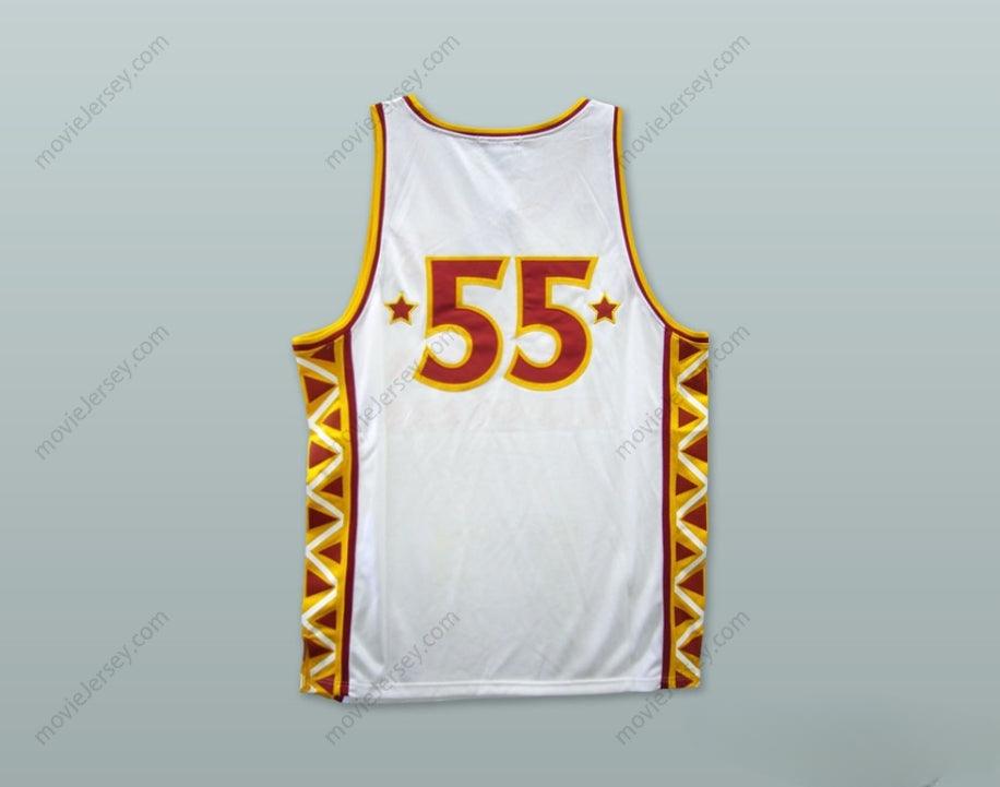 CAMISETA DE BALONCESTO BLANCA "RUCKER ALL STARS 55" ESTILO HOT CHILE DE 1996, PERSONALIZABLE CON CUALQUIER NOMBRE Y NÚMERO, TALLAS S-6XL, BORDADO.