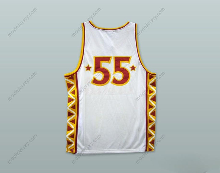 CAMISETA DE BALONCESTO BLANCA "RUCKER ALL STARS 55" ESTILO HOT CHILE DE 1996, PERSONALIZABLE CON CUALQUIER NOMBRE Y NÚMERO, TALLAS S-6XL, BORDADO.