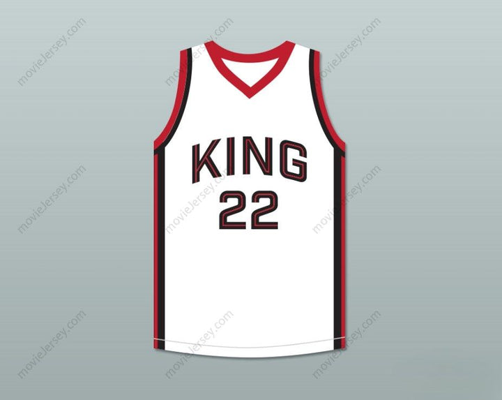 PERSONALIZA CUALQUIER Nombre Número KAWHI LEONARD 22 MARTIN LUTHER KING HIGH SCHOOL CAMISETA DE BALONCESTO BLANCA 7 Costuras Superiores S-6XL